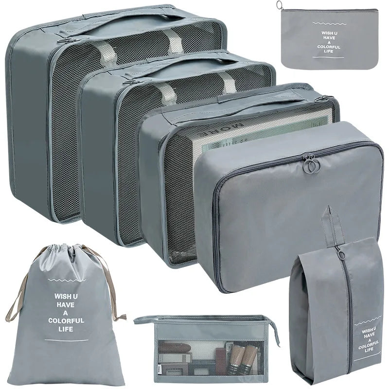PackWunder Reise-Organizer Set 7/8/9/10-teilig | Faltbare Koffer-Organizer | Für Kleidung, Schuhe & Accessoires