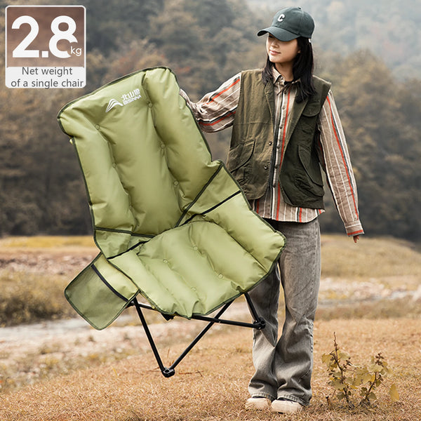 LunaRelax Faltbarer Camping-Mondstuhl Hochlehner Tragbar | Verstellbarer Outdoor-Lehnstuhl für Wandern, Angeln & Picknick