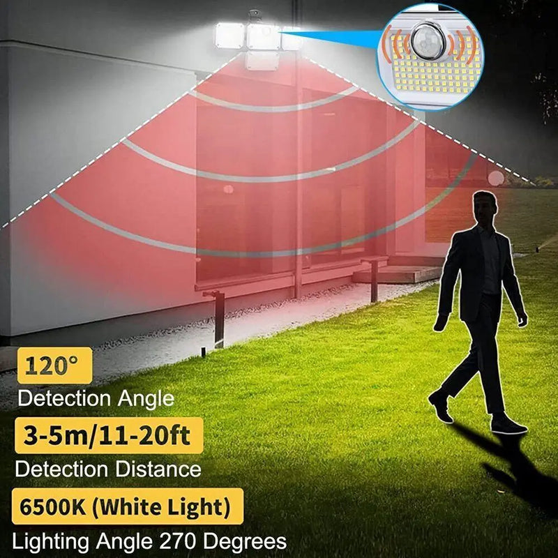 Solora GuardLight Solar-Außenleuchte mit Bewegungsmelder 2000 LM | 333 LED, IP65, 270° Lichtstrahl