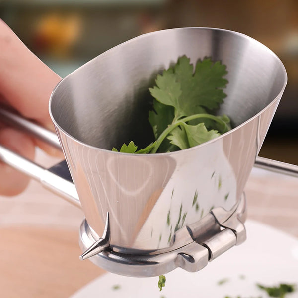 Kräuterhacker HerbaCut Inox | Manuelle Edelstahl-Mühle für Petersilie, Koriander & Kräuter | 1 Stück | Kompakt & Rostfrei