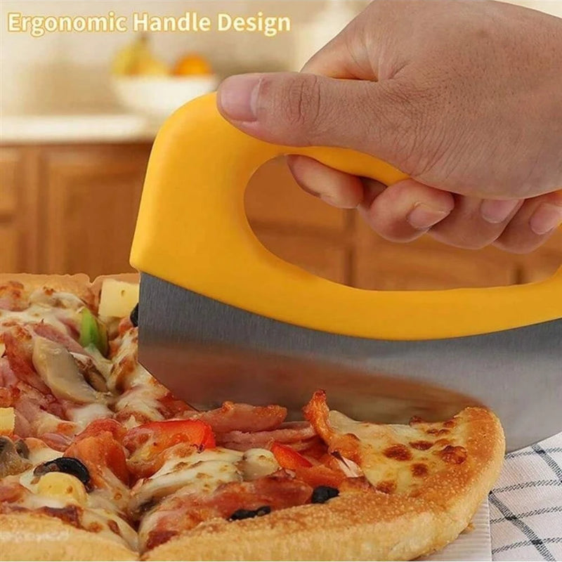 Slicetta Pizzaschneider aus Edelstahl mit Schutzkappe | Rundmesser für präzises Schneiden von Pizza, Kräutern, Käse & Teig | Ergonomisch & spülmaschinenfest