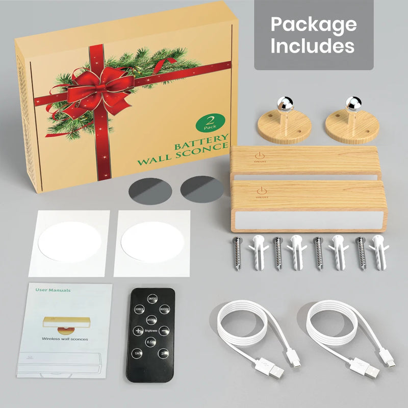 LumoWave Wandleuchte mit Fernbedienung | Kabellos & Dimmbar | 3 Farbtemperaturen | Akku & Touch-Steuerung