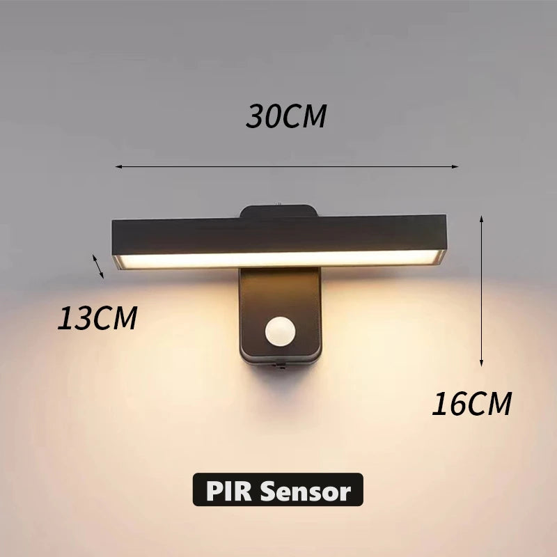 LED Außenwandleuchte VarioLux | Bewegungsmelder & IP65 | Drehbar | 30–50 cm