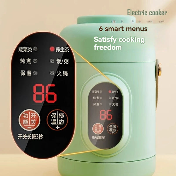 NutriCook One Elektrischer Mini-Kochtopf 1L | Tragbarer Schongarer & Suppenbereiter | Smart Timer-Funktion | Für Büro & Zuhause