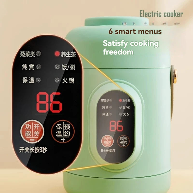 NutriCook One Elektrischer Mini-Kochtopf 1L | Tragbarer Schongarer & Suppenbereiter | Smart Timer-Funktion | Für Büro & Zuhause