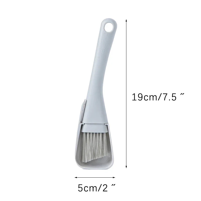 Fensterrahmen- & Fugenbürste DustLine DuoBrush | 2-in-1 Reinigungsbürste mit Mini-Handfeger | Für Fensterrahmen, Tastaturen & Ritzen | 19×5 cm