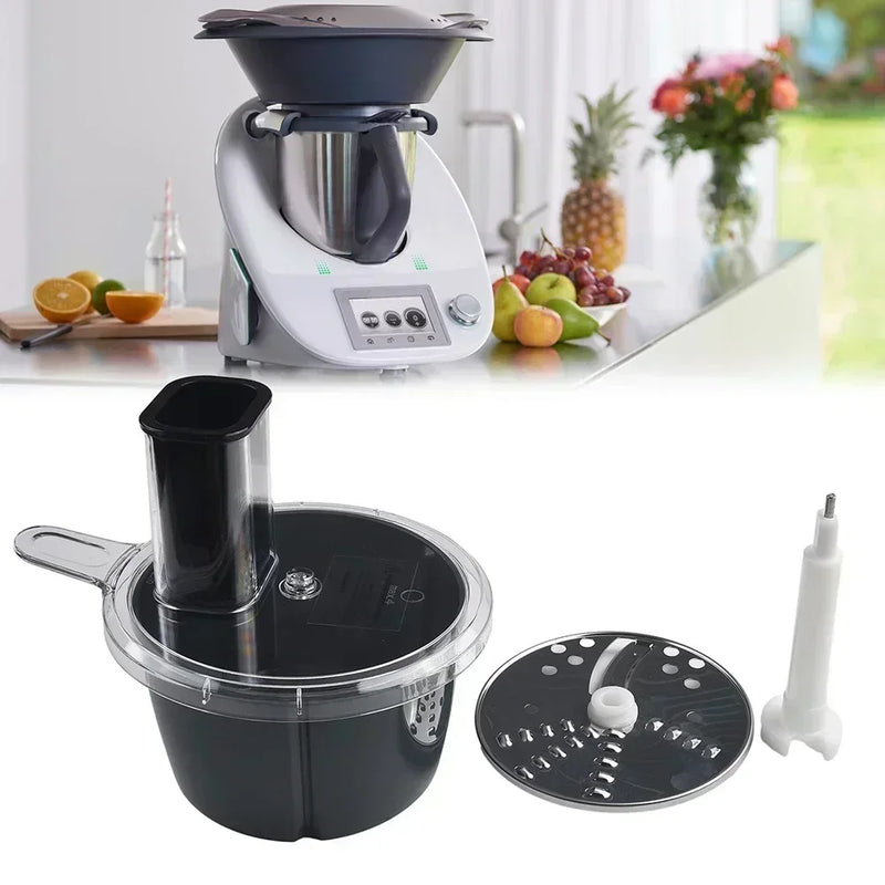 MixProTec Multifunktionales Zubehörset für Thermomix TM5/TM6 | Schneidscheibe, Behälter & Deckel | Spülmaschinengeeignet & Lebensmittelecht