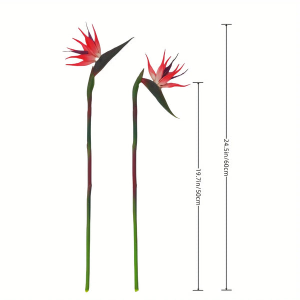 Floriva 3er Set Künstliche Strelitzien | Paradiesvogelblumen | 24.5 cm Lange Stiele | Deko für Zuhause, Büro & Events