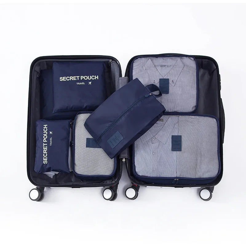 TRAVORO Packwürfel Set | 6-teilig | Wasserdicht & Extra Volumen | Koffer Organizer für Herren