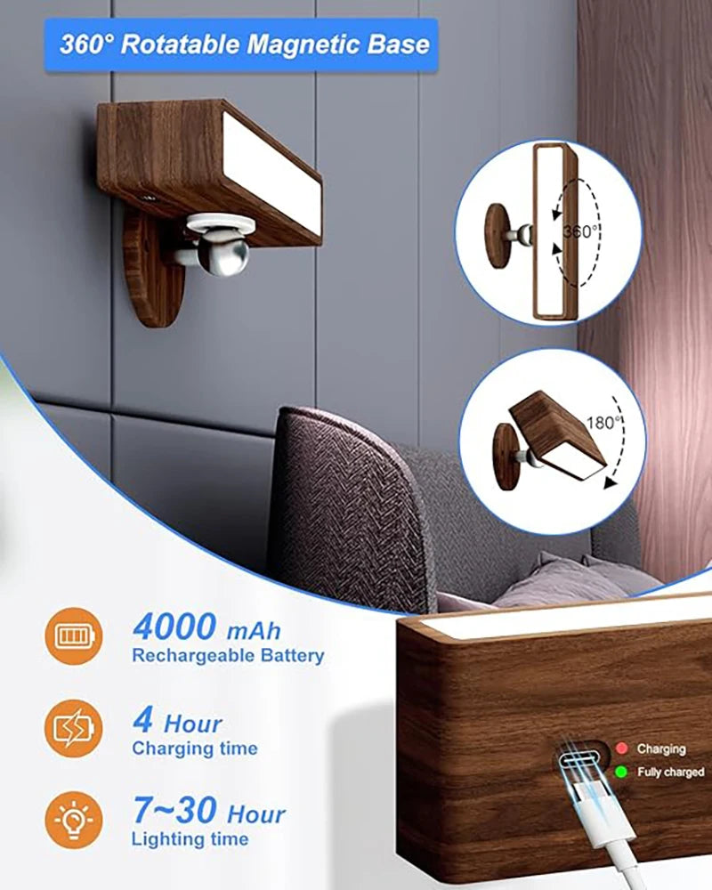 LumoWave Wandleuchte mit Fernbedienung | Kabellos & Dimmbar | 3 Farbtemperaturen | Akku & Touch-Steuerung