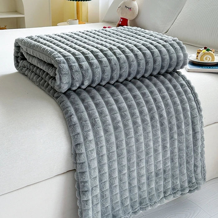 FauxFurria | Flauschige Imitatfell-Flanell-Decke | Uni-Farben | Winter & Ganzjahresgebrauch