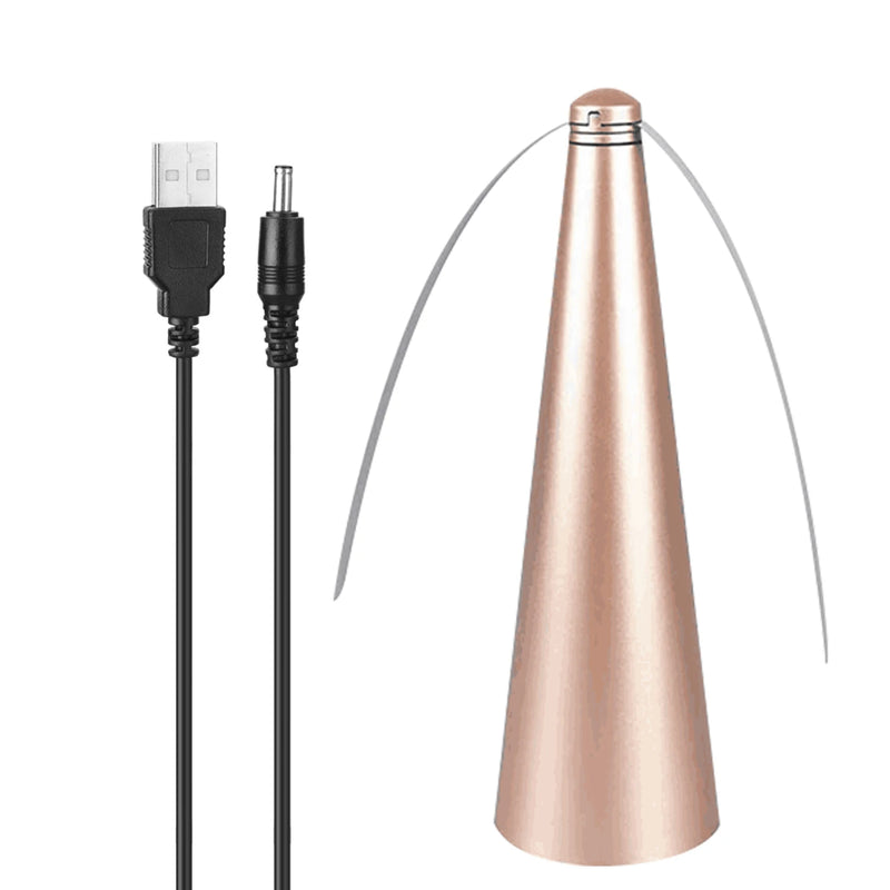 AeroLumen Naturguard Fliegenvertreiber Tischventilator | 360° rotierender Insektenabwehr-Fächer | Leise & Sicher | Für Outdoor, Camping, Picknick