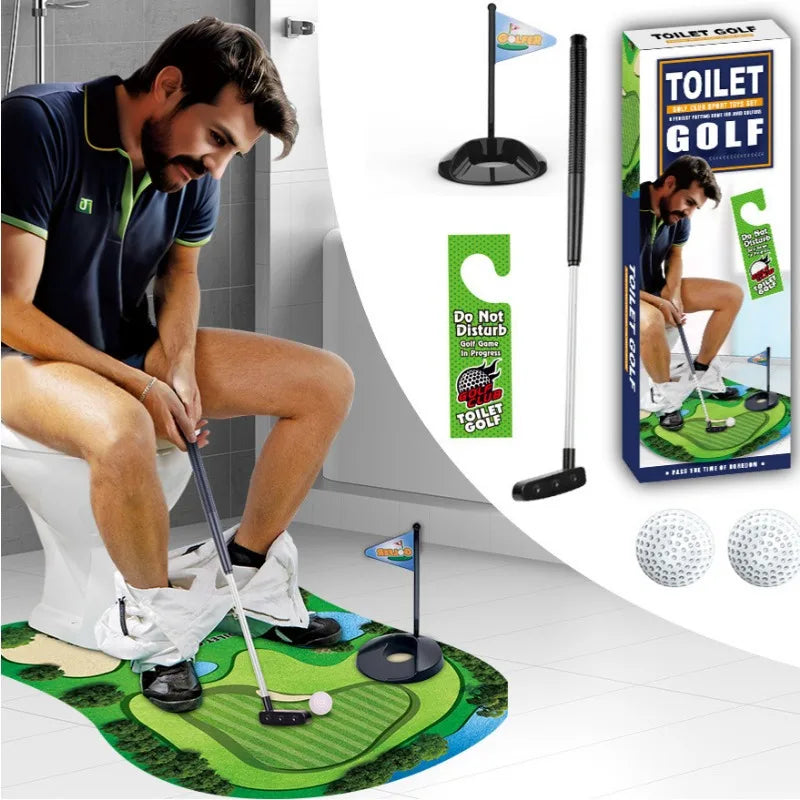 Toiletten-Golf Set | Lustiges Mini-Golfspiel fürs Badezimmer | Perfektes Geschenk für Männer | Golfinity