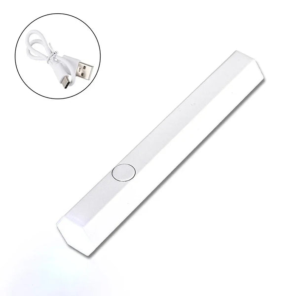 Nailuxe Tragbare LED UV Nagellampe | Schnelltrocknend & Wiederaufladbar | Mini Handgerät mit USB-Anschluss | Rosa / Weiß
