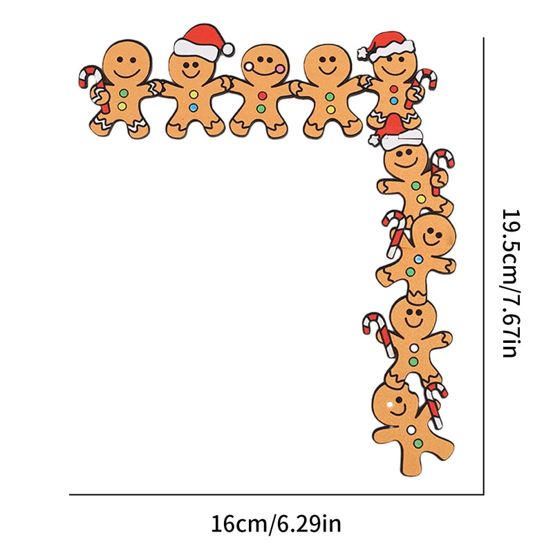 SweetJoy Holz Lebkuchenmann Türdeko | Mit Weihnachtsmütze & Zuckerstange | Weihnachtsdeko für Türrahmen & Wand