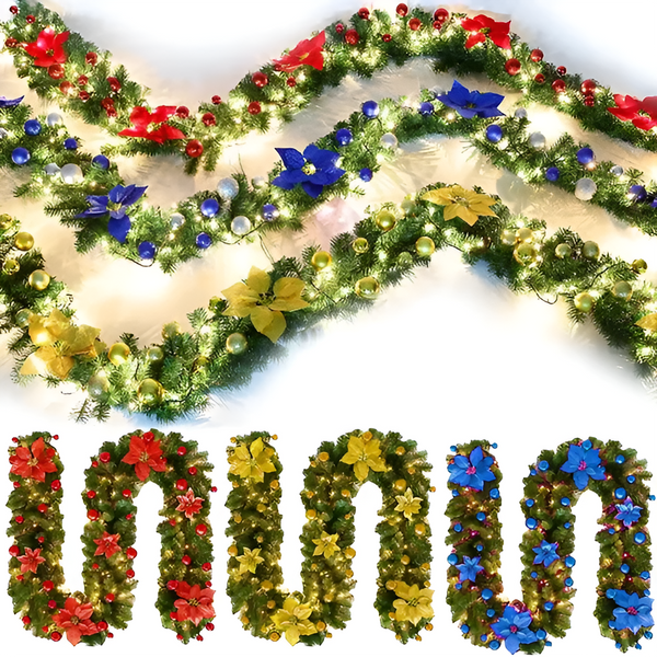 LED-Weihnachtsgirlande Luminara | Rattan-Design | Warmweißes Licht | 270 cm | Festliche Dekoration