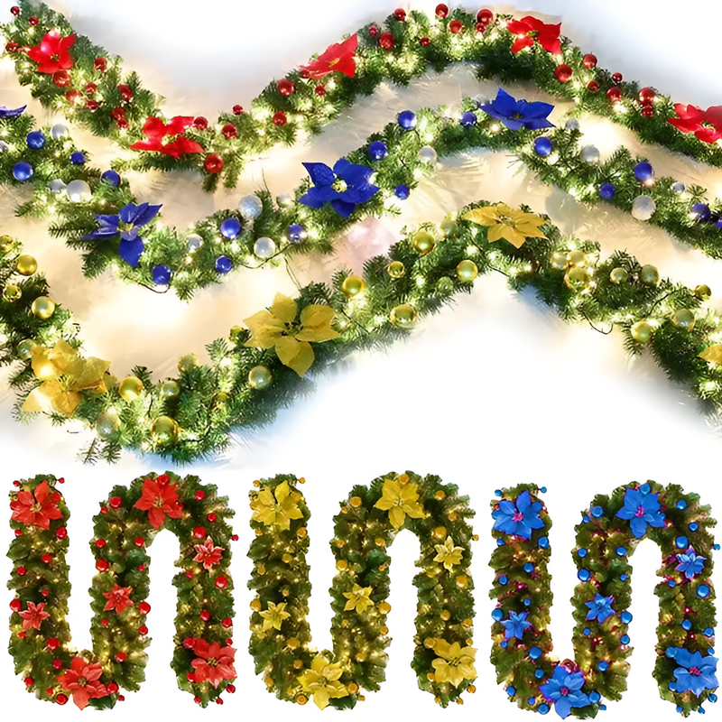 LED-Weihnachtsgirlande Luminara | Rattan-Design | Warmweißes Licht | 270 cm | Festliche Dekoration