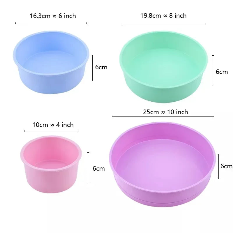 BakeoFlex Silikon-Kuchenform Rund | Antihaft & Hitzebeständig | 4–10 Zoll (10–25 cm)