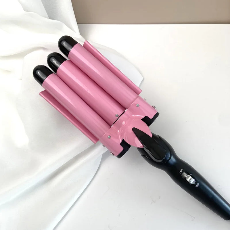 Wellenstyler TripleWave Pro | 3-Fach-Lockenstab Keramik & Turmalin | Für S-Wellen & Glamour-Looks