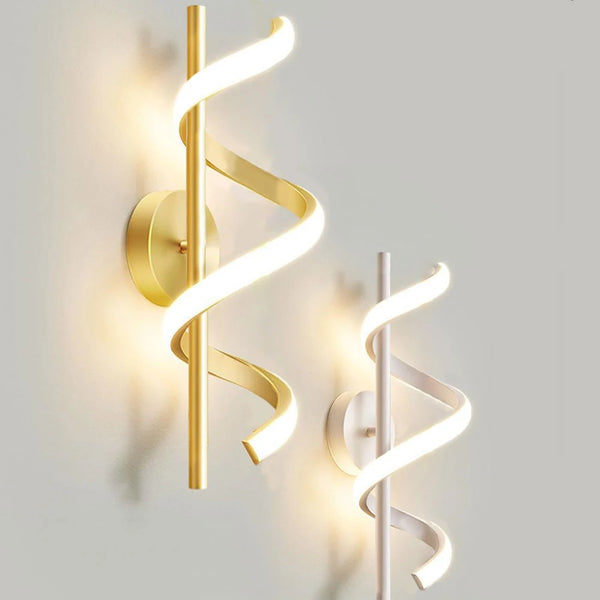 AuroraLume | Minimalistische LED Wandleuchte | Nordisches Design | Schlafzimmer & Wohnzimmer Beleuchtung in Schwarz, Weiß oder Gold