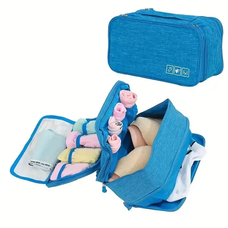 Packinna Faltbare Unterwäsche-Reisetasche aus wasserabweisendem Stoff | BH- & Slip-Organizer für Reisen | Gepäck-Organizer für Damen & Herren | Wäschetasche mit Fächern