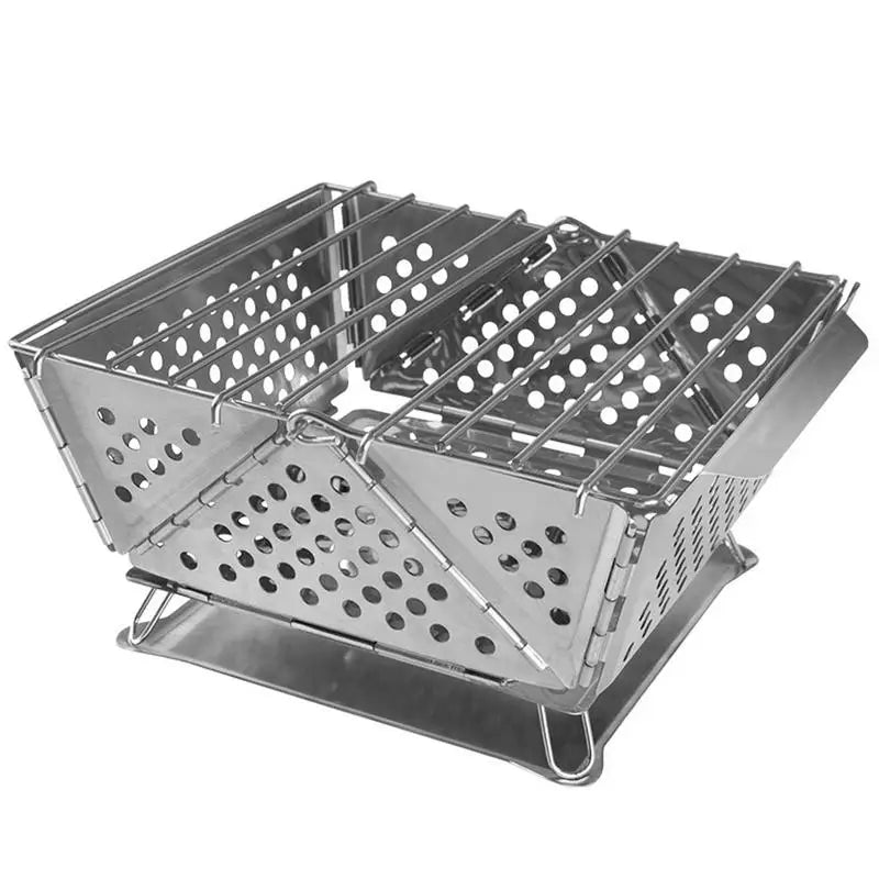 FireFold | Tragbarer Faltgrill aus Edelstahl | Camping- & Outdoor-Holzofen | 20,5 × 18,7 × 9,2 cm