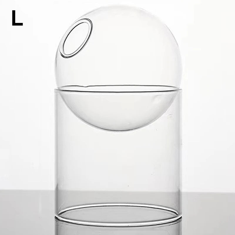 Nordic Glass Vase | Minimalistisches Design | Borosilikatglas | Kugelform in 2 Größen