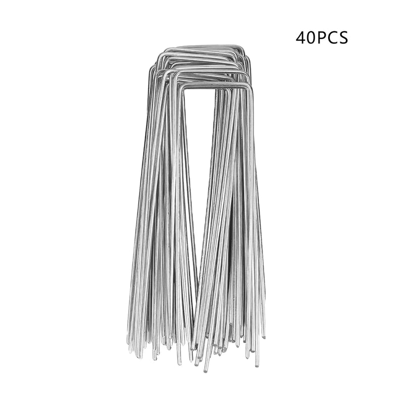 Bodenanker-Set Fixaro GripSteel | 40x Gartenhaken & Unterlegscheiben | Verzinkte Erdanker für Unkrautvlies, Plane & Zeltbefestigung