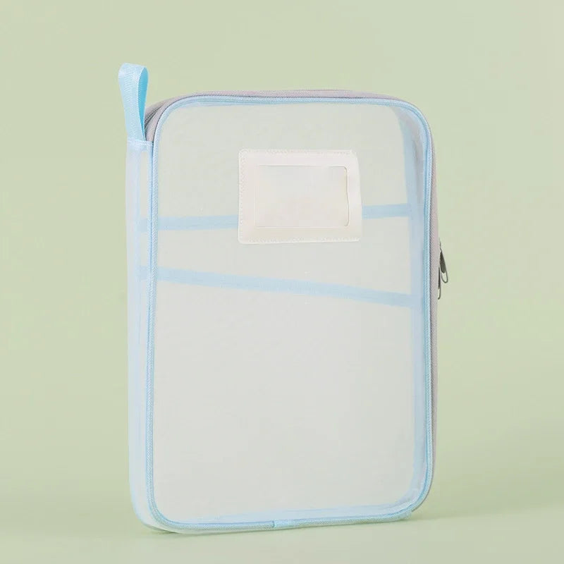 Doclura A4 Dokumententasche mit Reißverschluss | Doppellagig & transparent | Nylon-Netz Organizer 31×23,5×4 cm