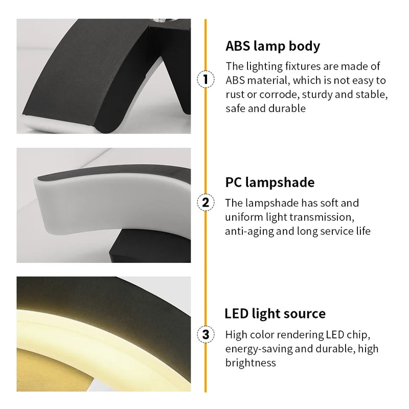 LumiVera LED Wandleuchte | Warmweißes Licht | 10W | Für Innen & Außen | Schwarz