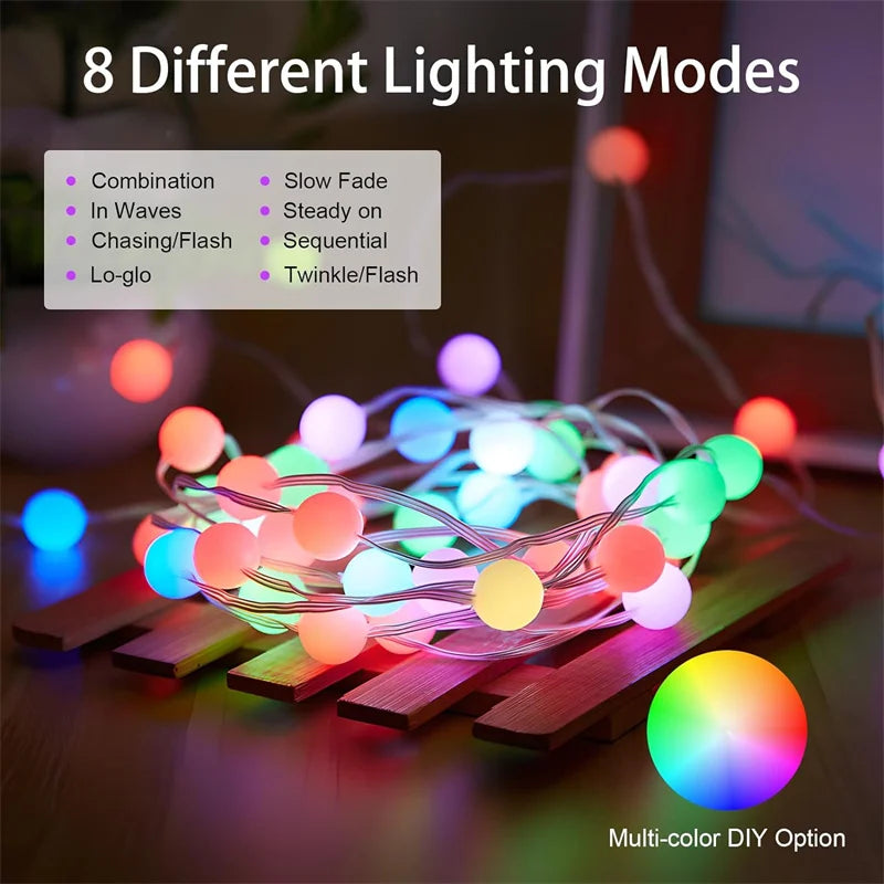 Lumavo LED Lichterkette Smart RGBIC | USB-betrieben | Farbwechsel & Musikmodus | Für Garten & Deko