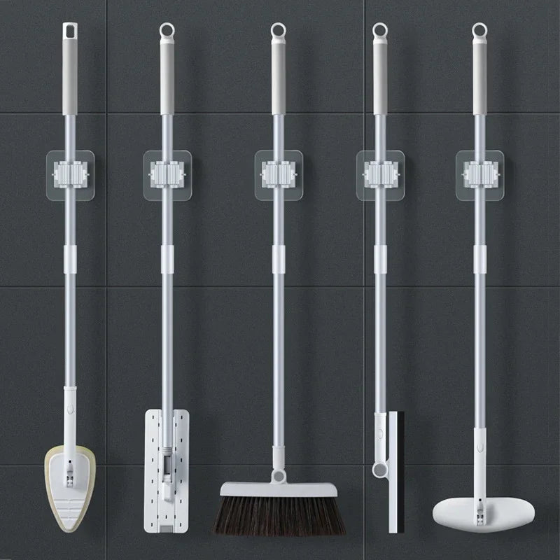 Mopphalter FixoGrip | Selbstklebend & Wasserdicht | Wandmontage ohne Bohren | 4er-Set