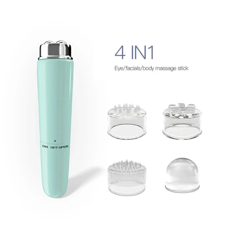 Elektrischer 4-in-1 Augen- und Gesichtsmassager VibraGlow Eyes | Mikro-Vibration gegen Augenringe & Schwellungen | Tragbar & Hautfreundlich