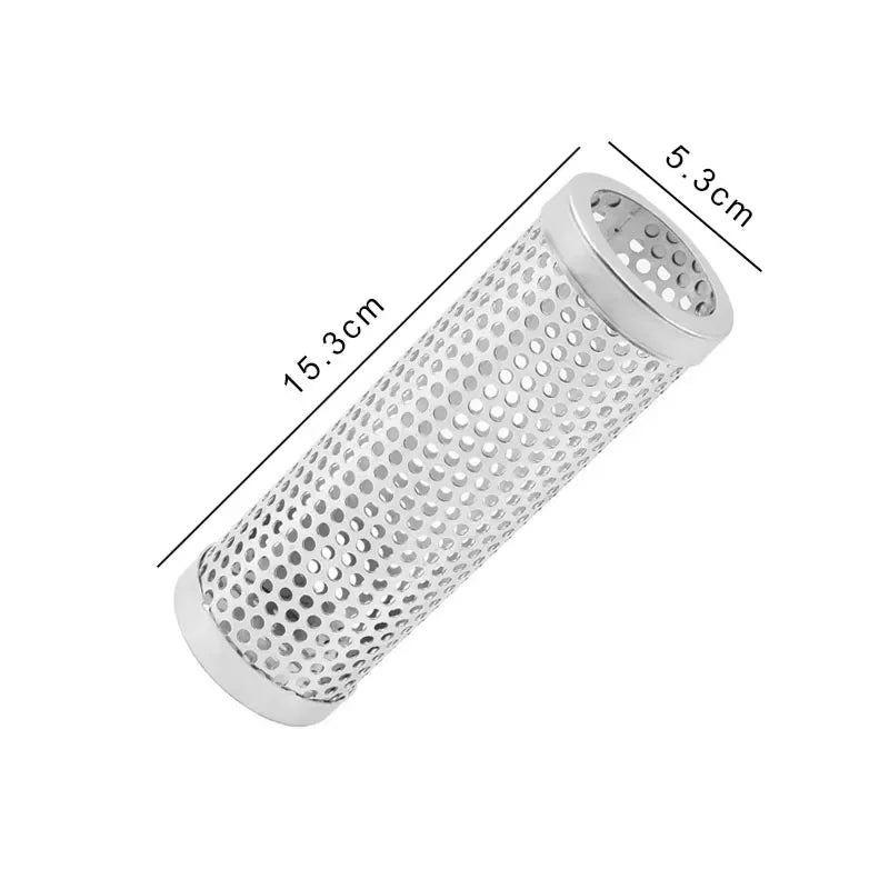 SmokeMaster Tube Edelstahl-Smoker-Röhre | Für Heiß- & Kalträuchern | BBQ-Aroma-Tube mit Lochdesign | 30,6 × 5,8 cm / 15,3 × 5,3 cm