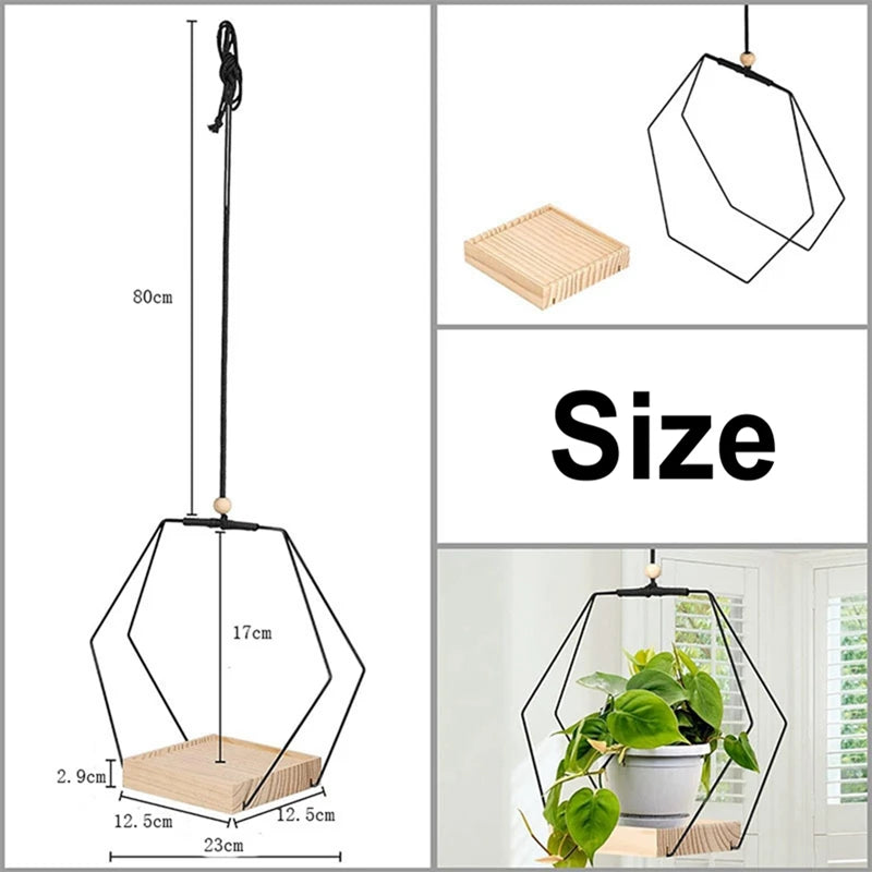 NaturHäng Pflanzenhalter | Hängendes Regal aus Holz | Blumenampel für Wohnzimmer, Balkon & Indoor-Deko