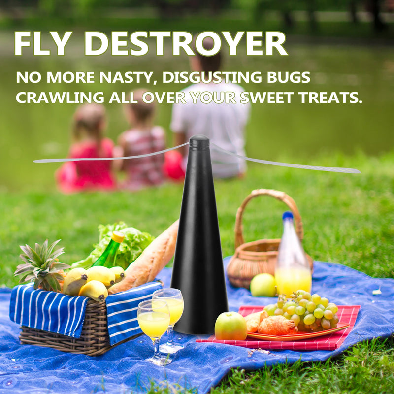 AeroLumen Naturguard Fliegenvertreiber Tischventilator | 360° rotierender Insektenabwehr-Fächer | Leise & Sicher | Für Outdoor, Camping, Picknick