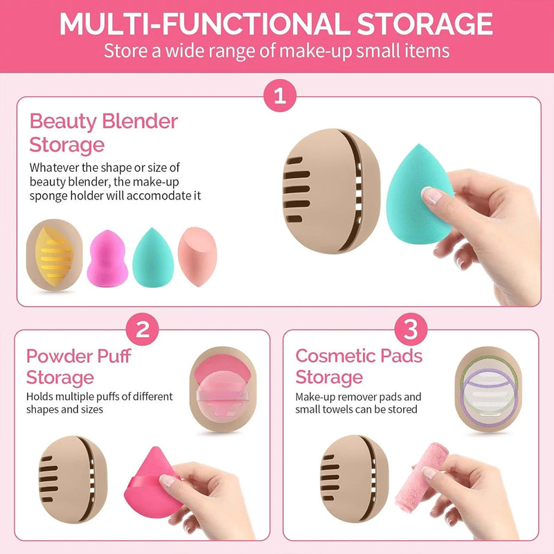 Silikon-Aufbewahrungsbox PuffaPod | Belüfteter Beautyblender-Behälter | Wiederverwendbar & Reisegeeignet | Flexibel & Hygienisch