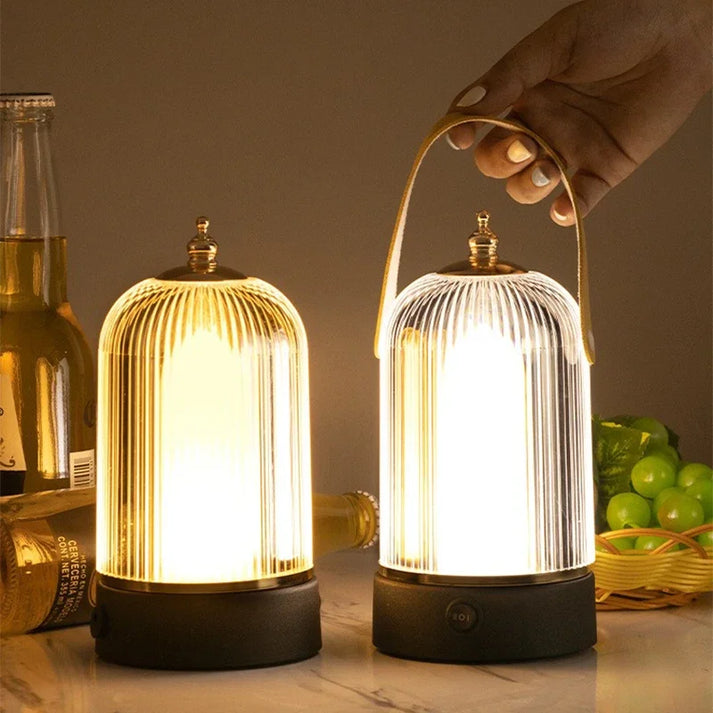 LumiCage Vintage LED Tischlampe | Vogelkäfig-Design | Tragbar & Wiederaufladbar | Warmweißes Licht