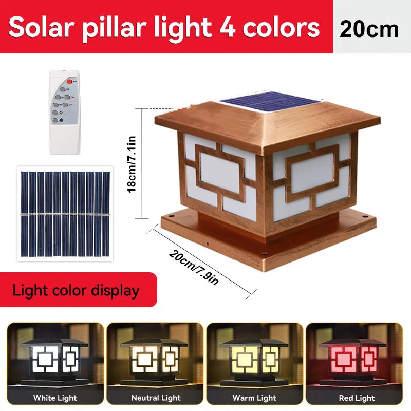 Solara PillarGlow Solar-Lichtsäule LED mit Fernbedienung & Timer – IP65 Wasserdicht