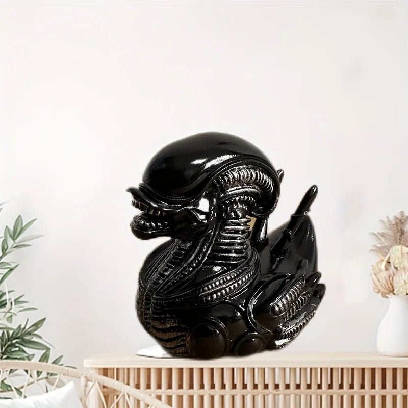 Alien Duck Resin Figur | Lustige Außerirdische Ente | Harz-Deko für Schreibtisch, Auto & Zuhause