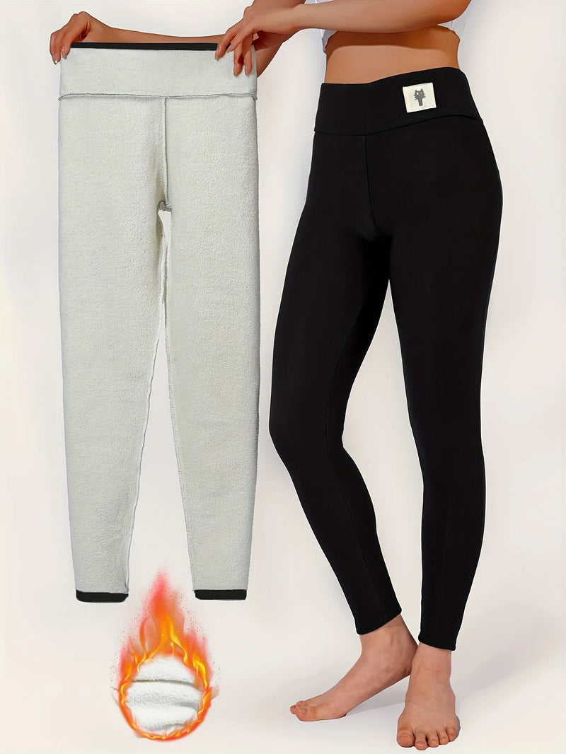 Damen Thermo-Leggings | Lammkaschmir Gefüttert & Figurformend | High Waist & Booty-Lifting Effekt | Velureva