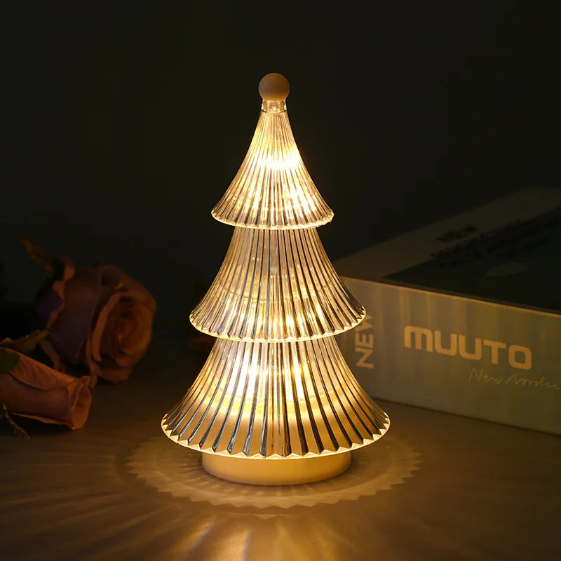 LED Weihnachtsbaum Trilumia | 3-stufiger Leuchtbaum | Buntes Nachtlicht | Batteriebetrieben | 13,5 × 8 cm | Weihnachtsdeko & Geschenkidee
