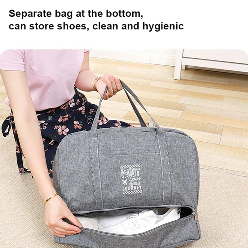 ReiseLuxe  Faltbare Reisetasche Damen | Großes Volumen | Schuhfach & Nassfach | Oxford-Gewebe