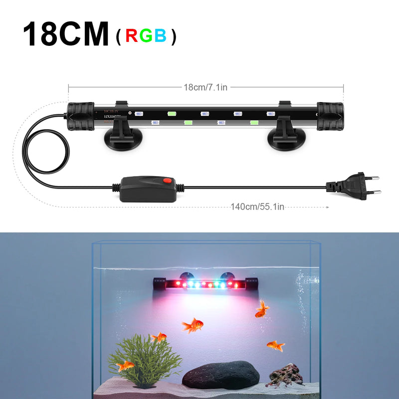 Aquanova LED-Aquariumlampe | Wasserdicht & Eintauchbar | Pflanzenwachstum & Fischfarben | 18–58 cm