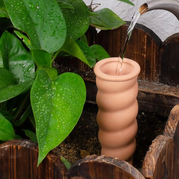 Bewässerungsspitzen "Terraplant" | Selbstbewässernd aus Ton | Automatische Pflanzenversorgung | 4er-Set | 5×16,2 cm