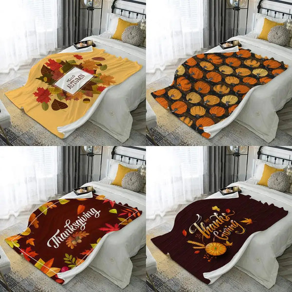 HerbstDecke LeafDream | Flanell Kuscheldecke | Weich & Wärmend | Sofa, Bett & Deko
