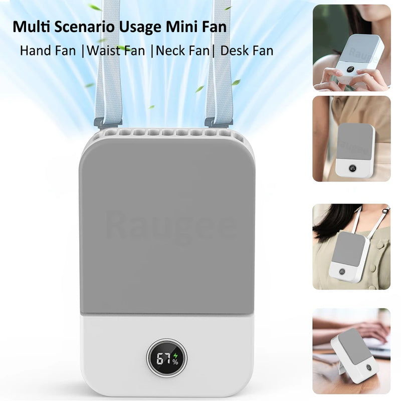 Ventixo AirGo Tragbarer Mini-Ventilator | 3-in-1 Hals- & Taillenventilator | 3 Geschwindigkeiten | Bladeless Design | USB-C Ladefunktion | 2000 mAh Akku