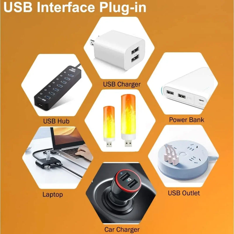 LED-Flammenlicht FlameGlow | USB-Flackerlampe | Realistischer Flammeneffekt | Stimmungs- & Dekolicht
