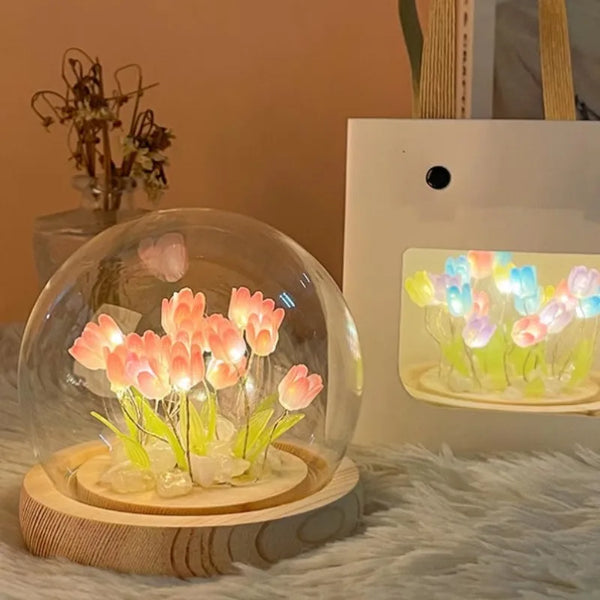 DIY Tulpen Nachtlicht | Handgemacht | LED Deko-Lampe | Geschenkidee für Mädchen & Familie