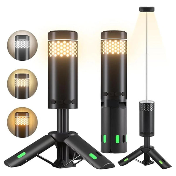 LumaPeak Campinglampe | 10.000 mAh Akku | Teleskop-Design & Stativ | Dimmbar mit SOS-Funktion | Outdoor & Notfalllampe